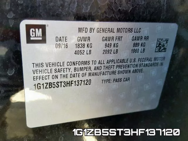 1G1ZB5ST3HF137120 фото 2