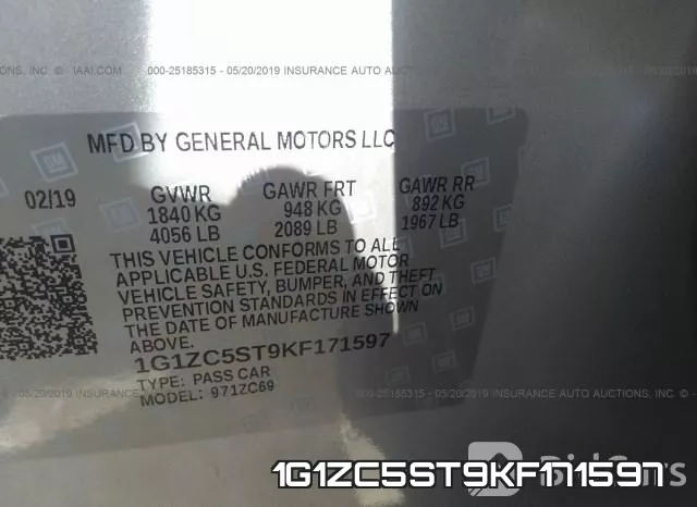 1G1ZC5ST9KF171597 фото 10