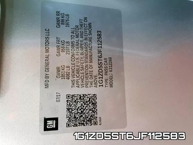 1G1ZD5ST6JF112583 фото 2