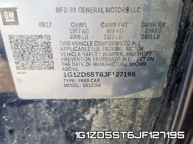 1G1ZD5ST6JF127195 фото 2