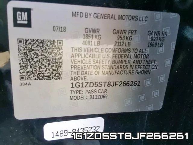 1G1ZD5ST8JF266261 фото 2
