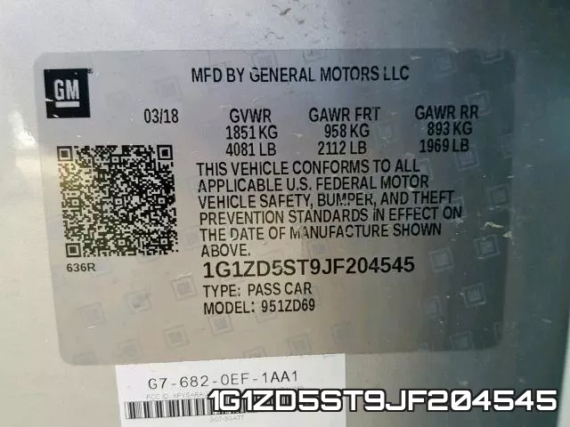 1G1ZD5ST9JF204545 фото 2