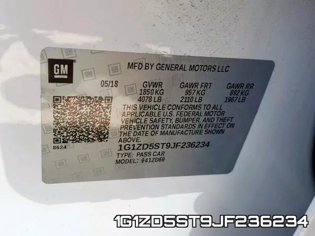 1G1ZD5ST9JF236234 фото 2