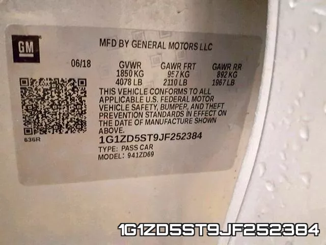 1G1ZD5ST9JF252384 фото 2