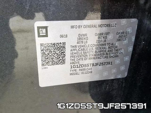 1G1ZD5ST9JF257391 фото 2