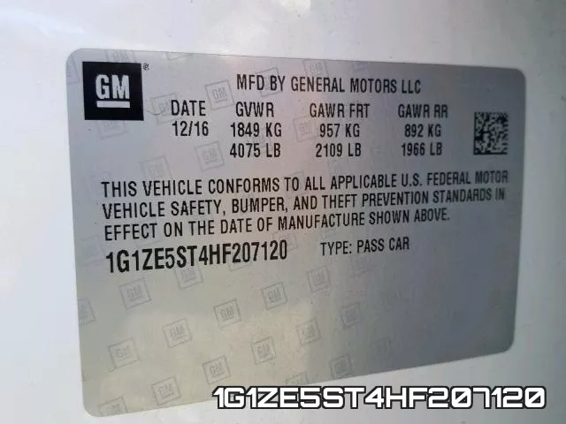 1G1ZE5ST4HF207120 фото 2