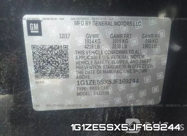 1G1ZE5SX5JF169244 фото 10