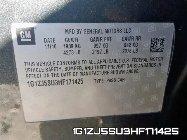 1G1ZJ5SU3HF171425 фото 2