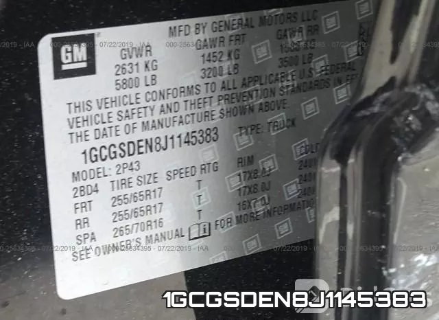 1GCGSDEN8J1145383 фото 10