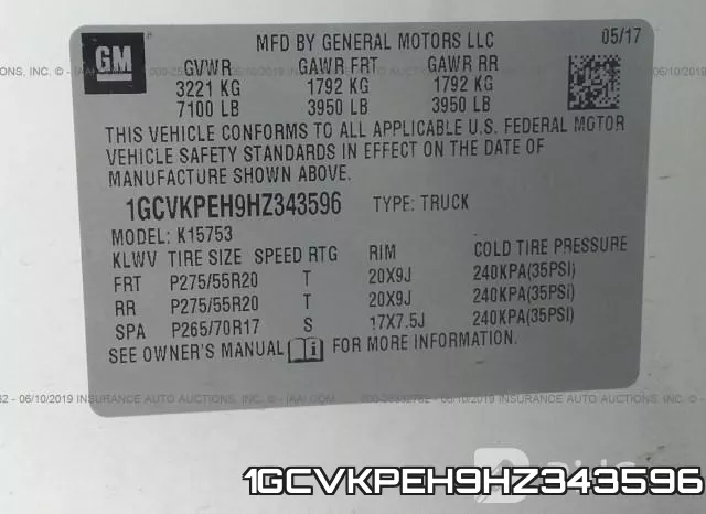 1GCVKPEH9HZ343596 фото 10