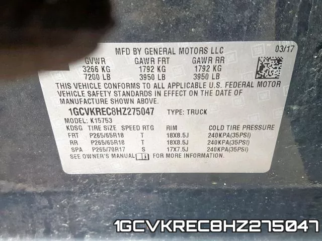 1GCVKREC8HZ275047 фото 2