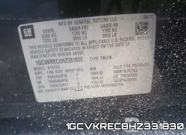 1GCVKREC8HZ331830 фото 10