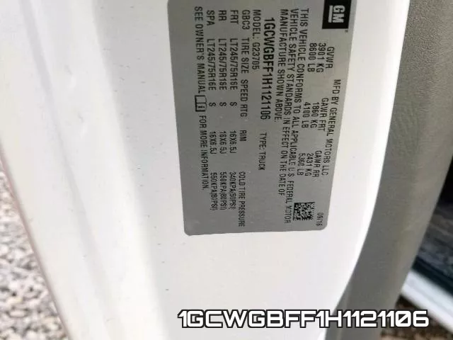 1GCWGBFF1H1121106 фото 2