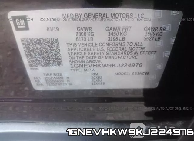 1GNEVHKW9KJ224976 фото 10