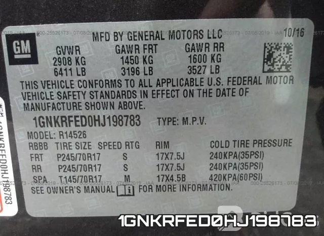 1GNKRFED0HJ198783 фото 10