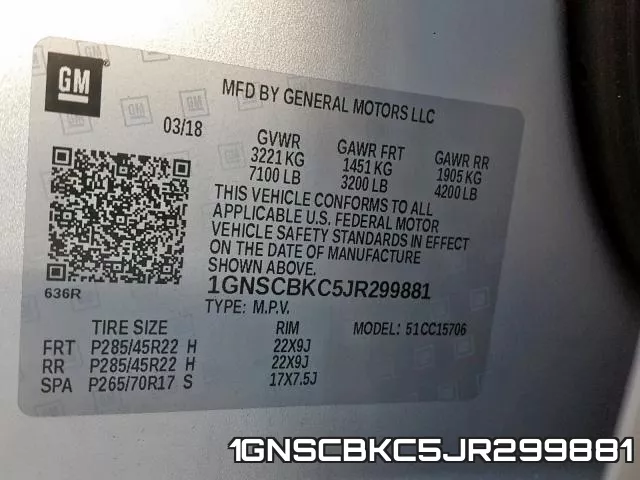 1GNSCBKC5JR299881 фото 2