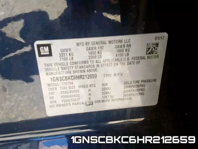 1GNSCBKC6HR212659 фото 2