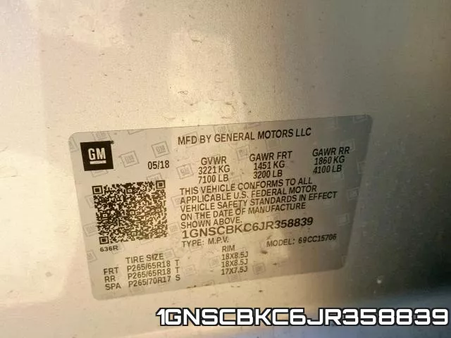1GNSCBKC6JR358839 фото 2