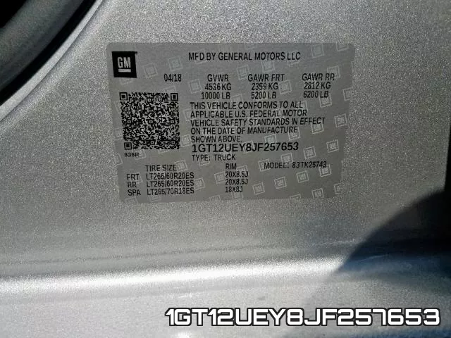 1GT12UEY8JF257653 фото 2