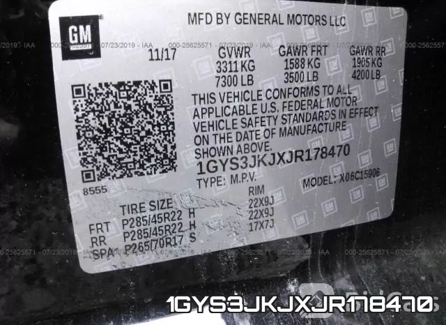1GYS3JKJXJR178470 фото 10