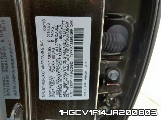 1HGCV1F14JA200803 фото 2