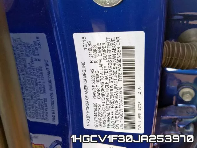 1HGCV1F30JA253970 фото 2