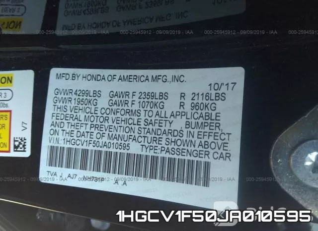 1HGCV1F50JA010595 фото 10