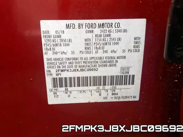 2FMPK3J8XJBC09692 фото 2
