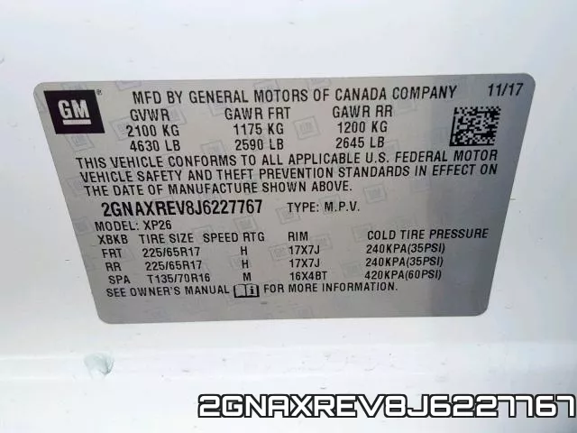 2GNAXREV8J6227767 фото 2