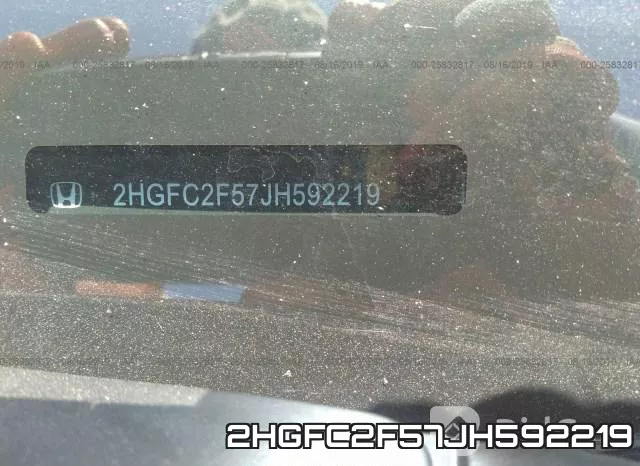 2HGFC2F57JH592219 фото 10