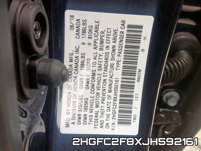 2HGFC2F8XJH592161 фото 2