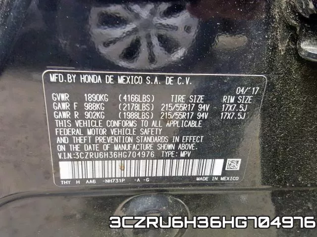 3CZRU6H36HG704976 фото 2