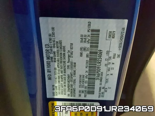 3FA6P0D91JR234069 фото 2