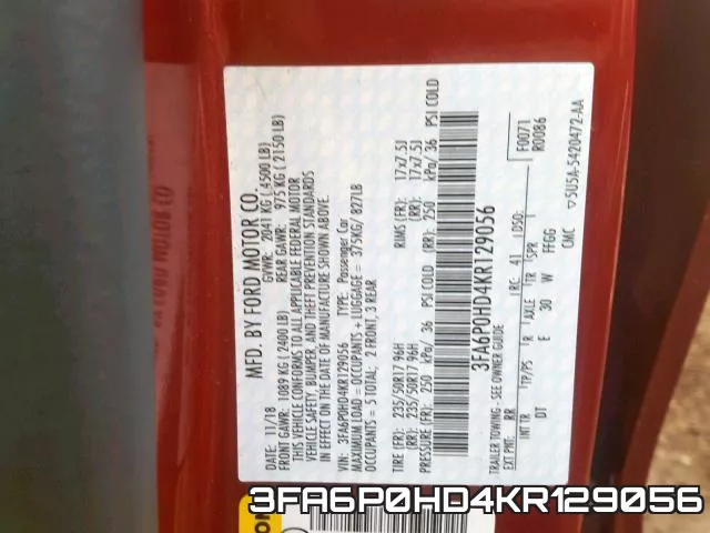 3FA6P0HD4KR129056 фото 2