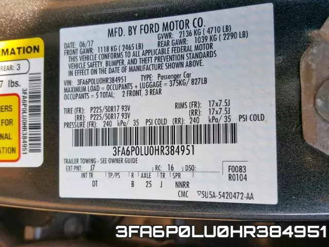 3FA6P0LU0HR384951 фото 2