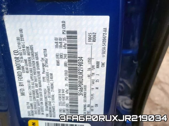3FA6P0RUXJR219034 фото 2