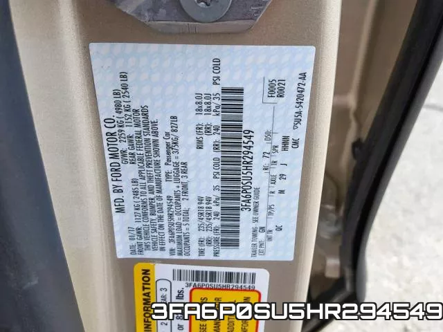 3FA6P0SU5HR294549 фото 2