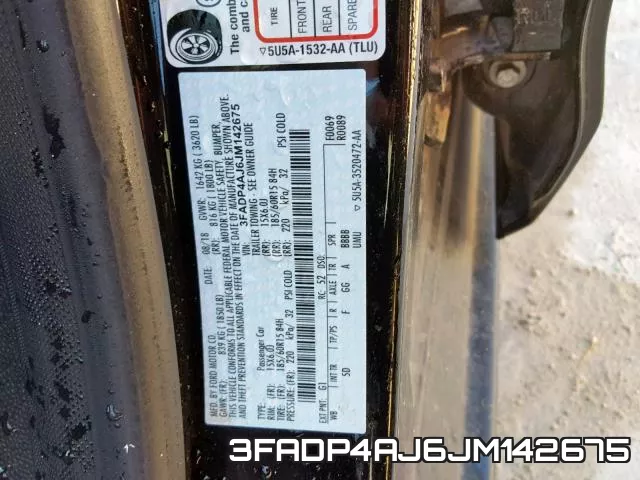3FADP4AJ6JM142675 фото 2