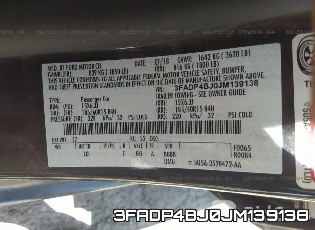 3FADP4BJ0JM139138 фото 10