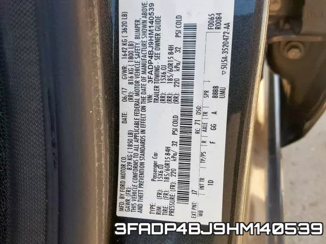 3FADP4BJ9HM140539 фото 2