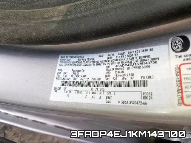 3FADP4EJ1KM143700 фото 2