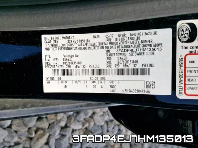 3FADP4EJ7HM135013 фото 2