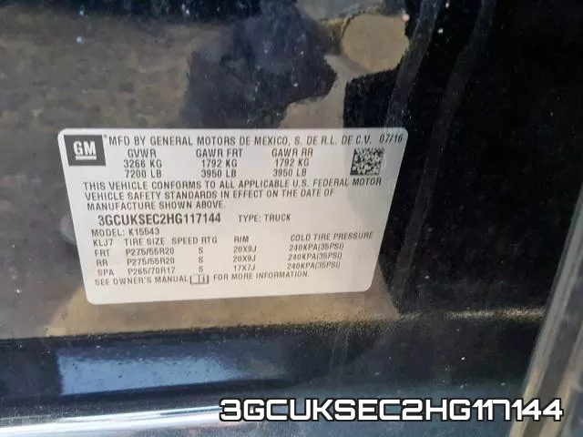 3GCUKSEC2HG117144 фото 2