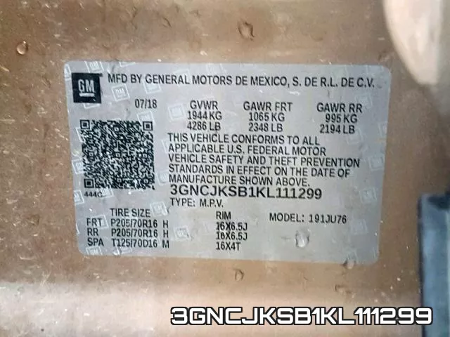 3GNCJKSB1KL111299 фото 2
