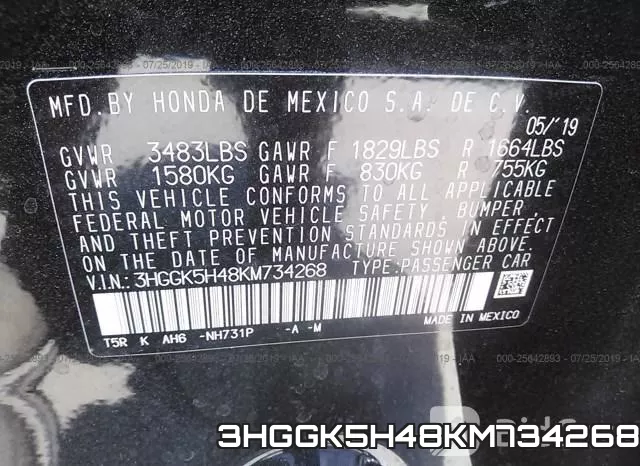 3HGGK5H48KM734268 фото 10