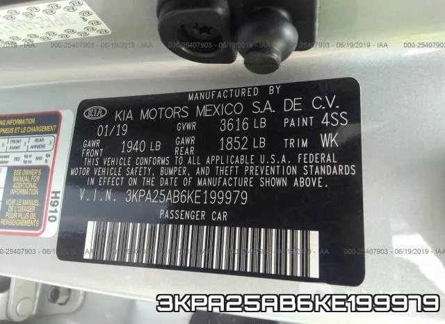 3KPA25AB6KE199979 фото 10