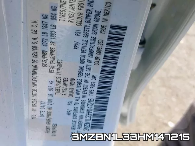 3MZBN1L33HM147215 фото 2