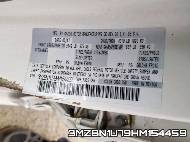 3MZBN1U79HM154459 фото 2