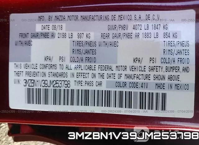 3MZBN1V39JM253798 фото 10