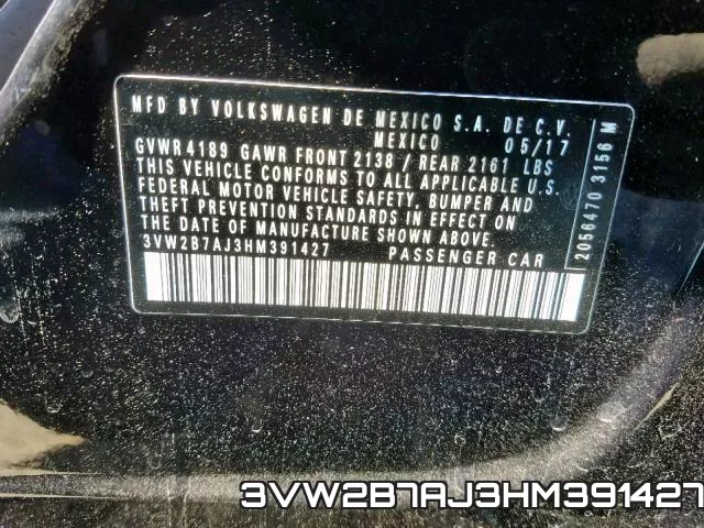 3VW2B7AJ3HM391427 фото 2